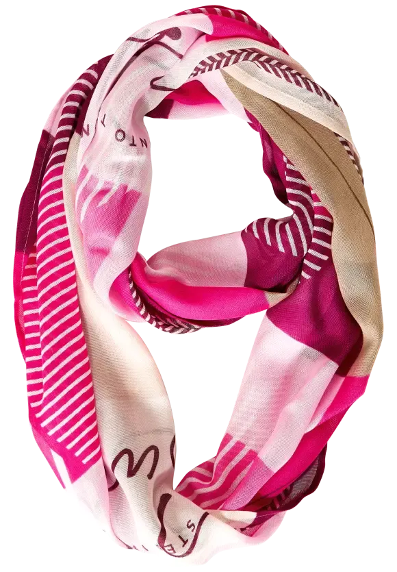 572090- Pink Print Loop Scarf - Street One