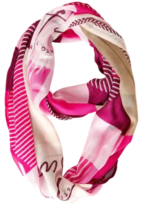 572090- Pink Print Loop Scarf - Street One