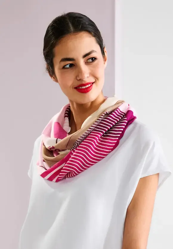 572090- Pink Print Loop Scarf - Street One