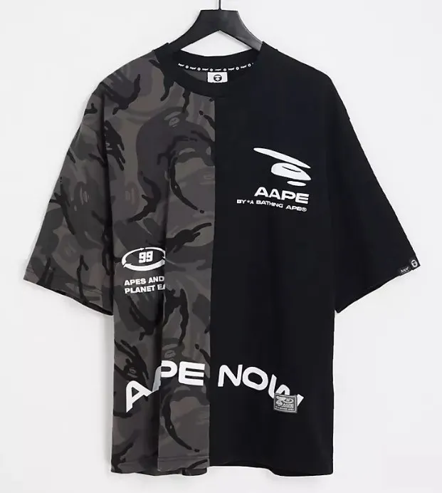 A BATHING APE  |Crew Neck Pullovers Camouflage Plain Cotton Short Sleeves