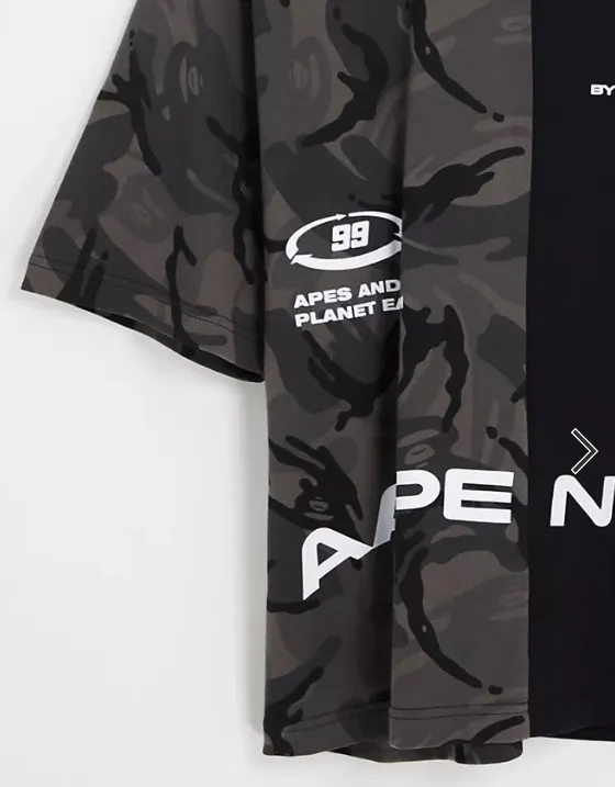 A BATHING APE  |Crew Neck Pullovers Camouflage Plain Cotton Short Sleeves