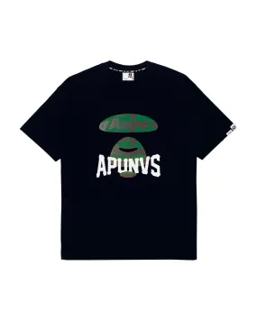 A BATHING APE  |Crew Neck Pullovers Plain Cotton Short Sleeves Logo