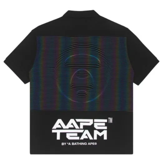 A BATHING APE  |Pullovers Street Style Plain Cotton Short Sleeves Logo Polos