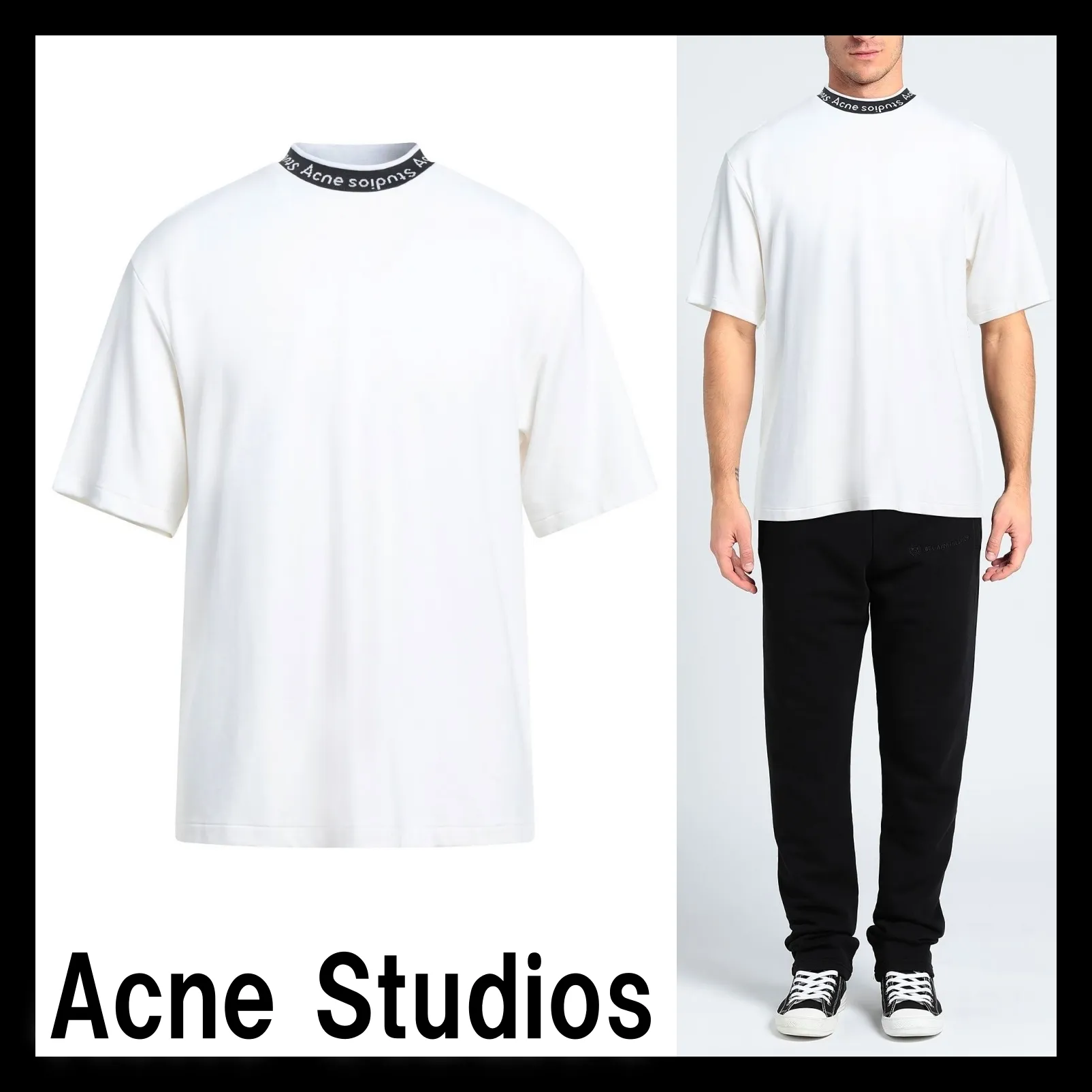 Acne Studios  |Crew Neck Pullovers Street Style Plain Cotton Short Sleeves