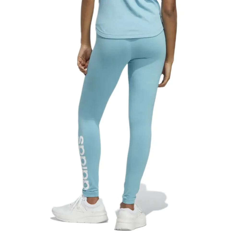 Adidas Women's High Waisted Logo Legging (Preloved Blue/White)