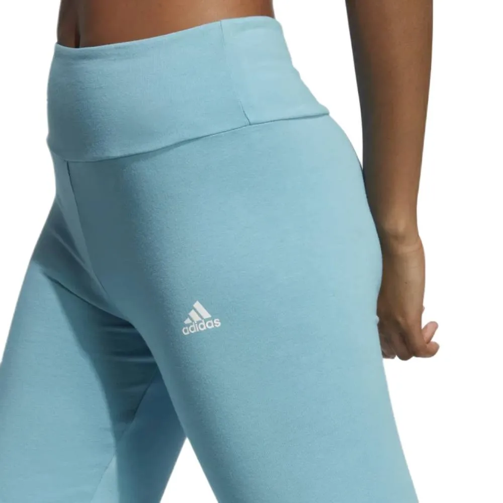 Adidas Women's High Waisted Logo Legging (Preloved Blue/White)