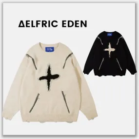 Aelfric Eden  |Crew Neck Pullovers Unisex Street Style Long Sleeves