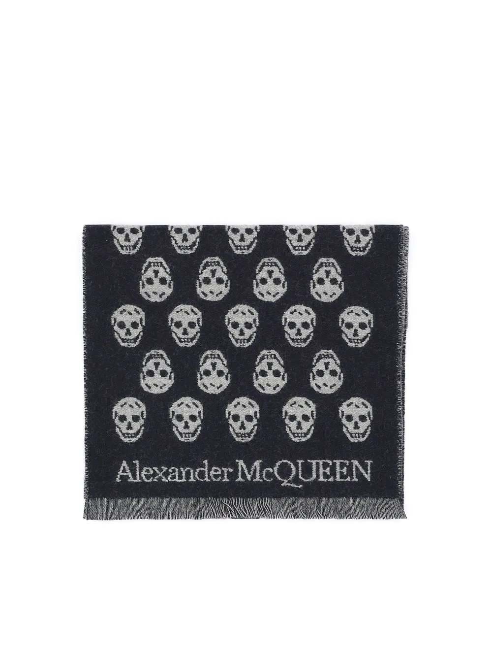 Alexander McQueen Allover Skull Intarsia-Knit Scarf