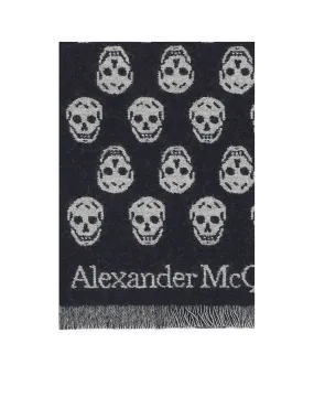 Alexander McQueen Allover Skull Intarsia-Knit Scarf