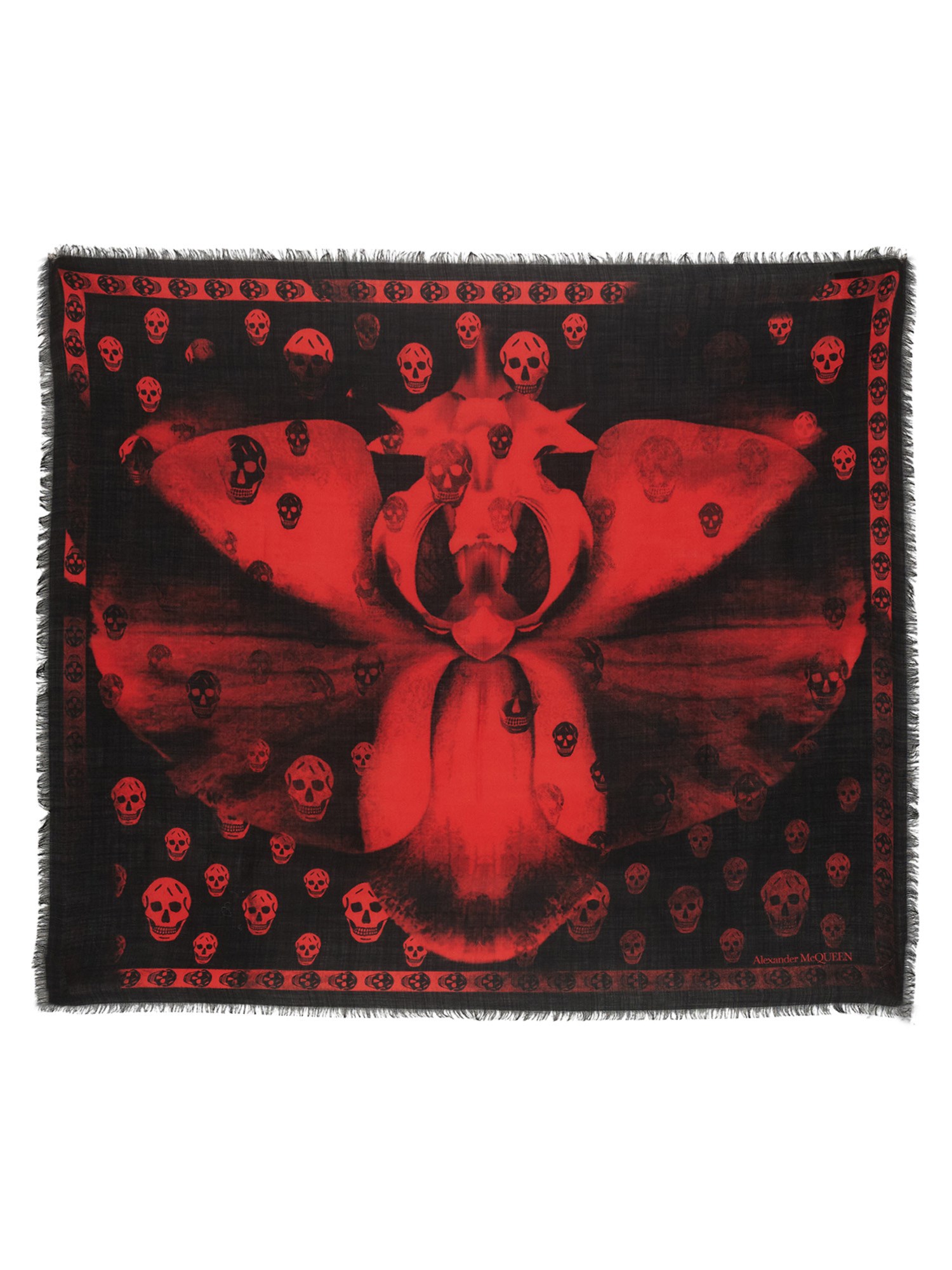 ALEXANDER McQUEEN    SKULL SCARF WITH ORCHID PRINT