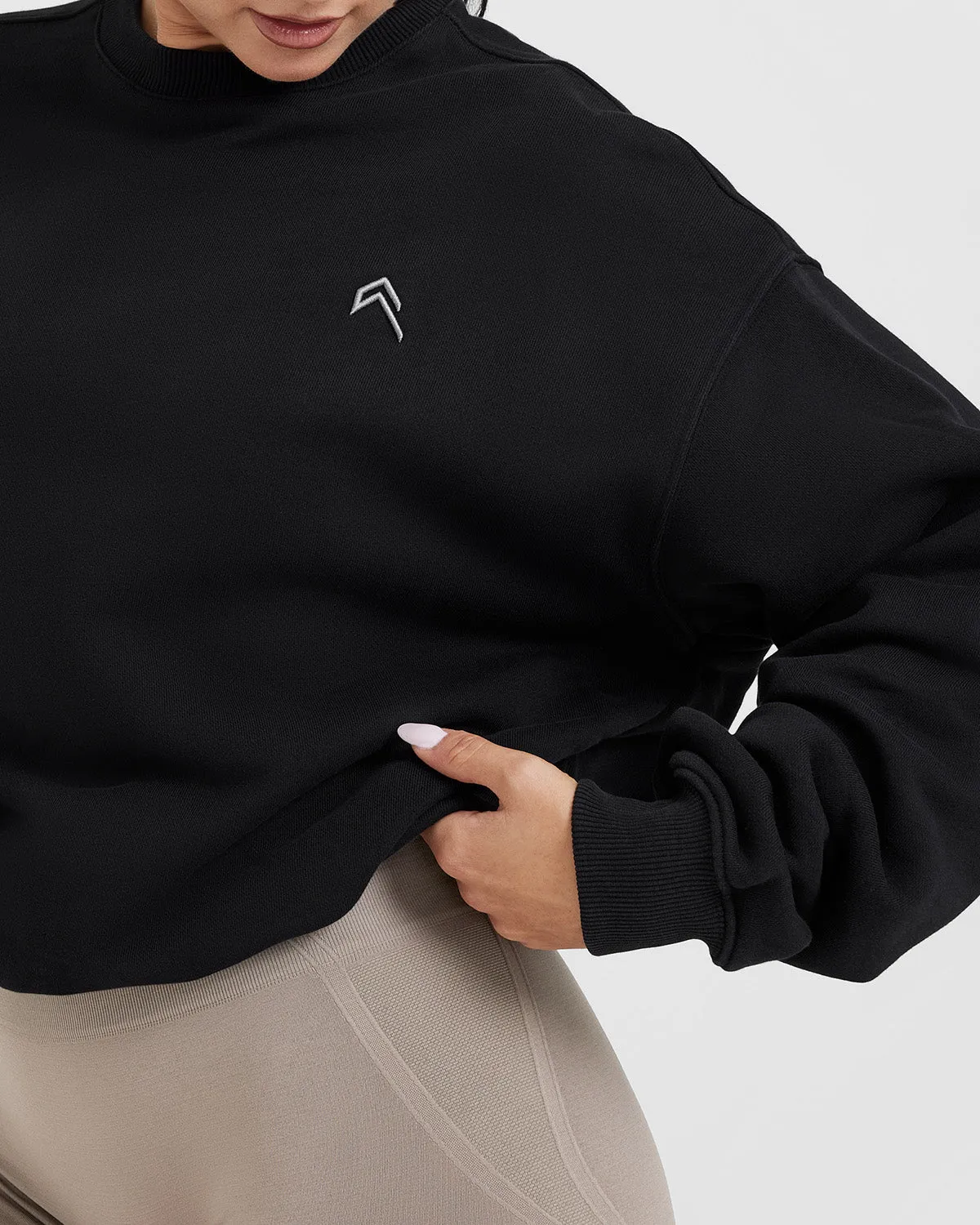 All Day Lightweight Oversized Sweatshirt | Black