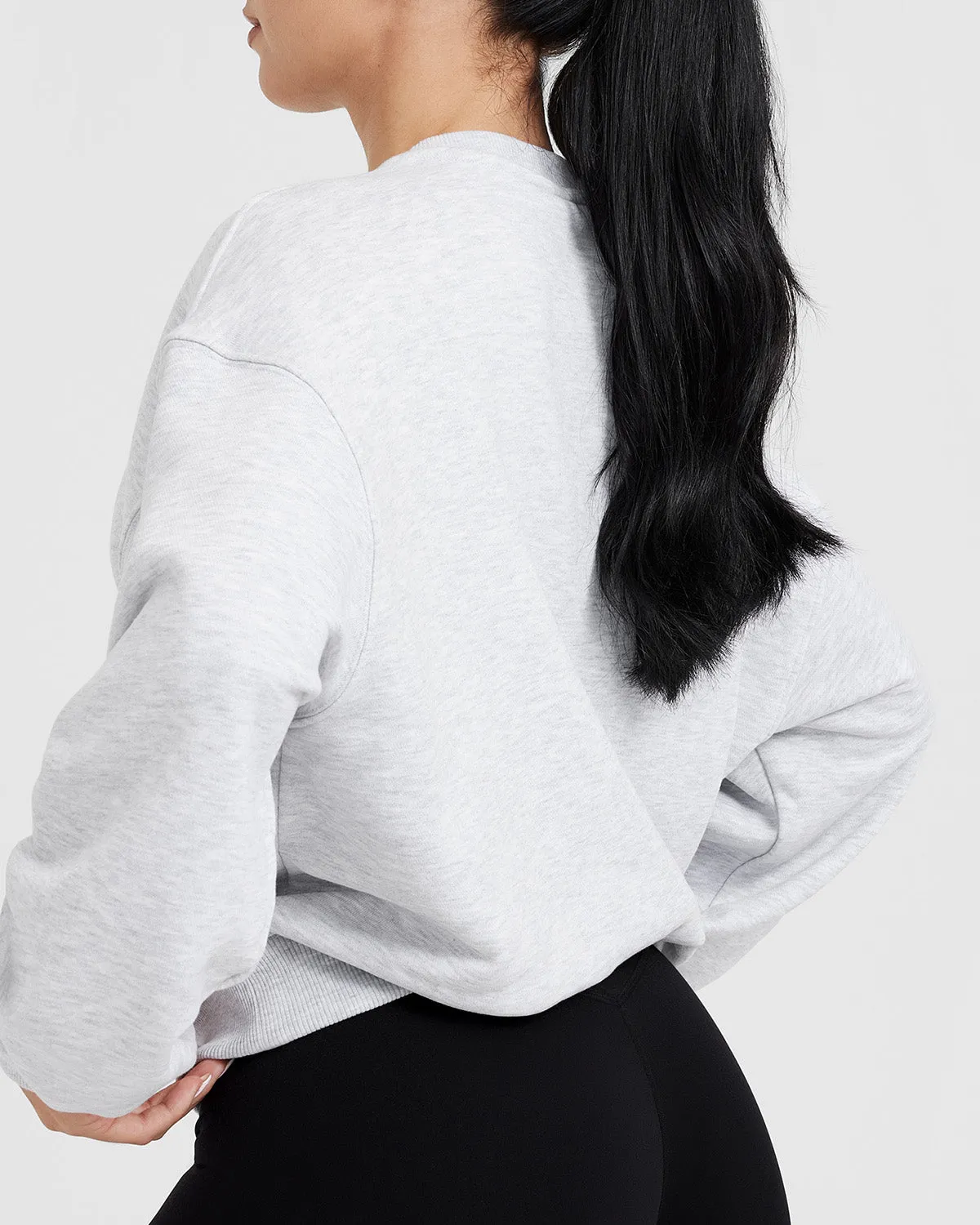 All Day Lightweight Oversized Sweatshirt | Light Grey Marl