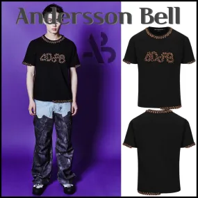 ANDERSSON BELL  |Crew Neck Pullovers Unisex Street Style Cotton Short Sleeves