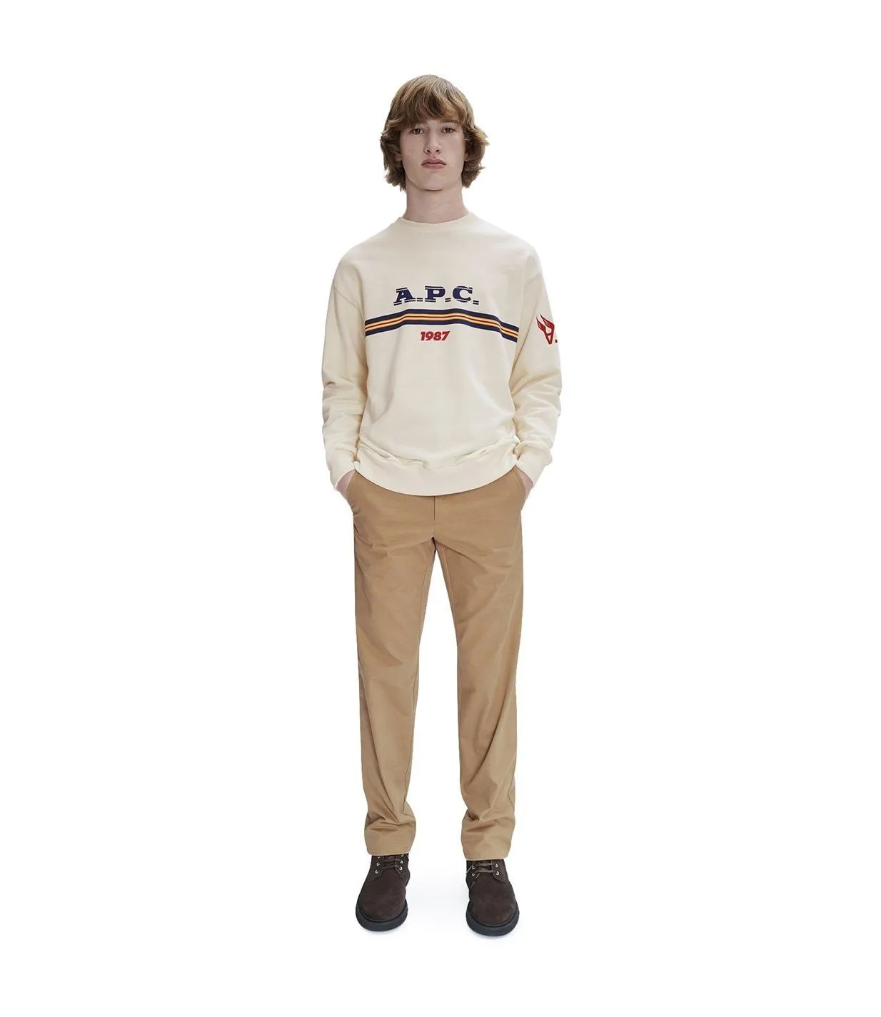 A.P.C.  |Pullovers Unisex Street Style Long Sleeves Plain Cotton Logo