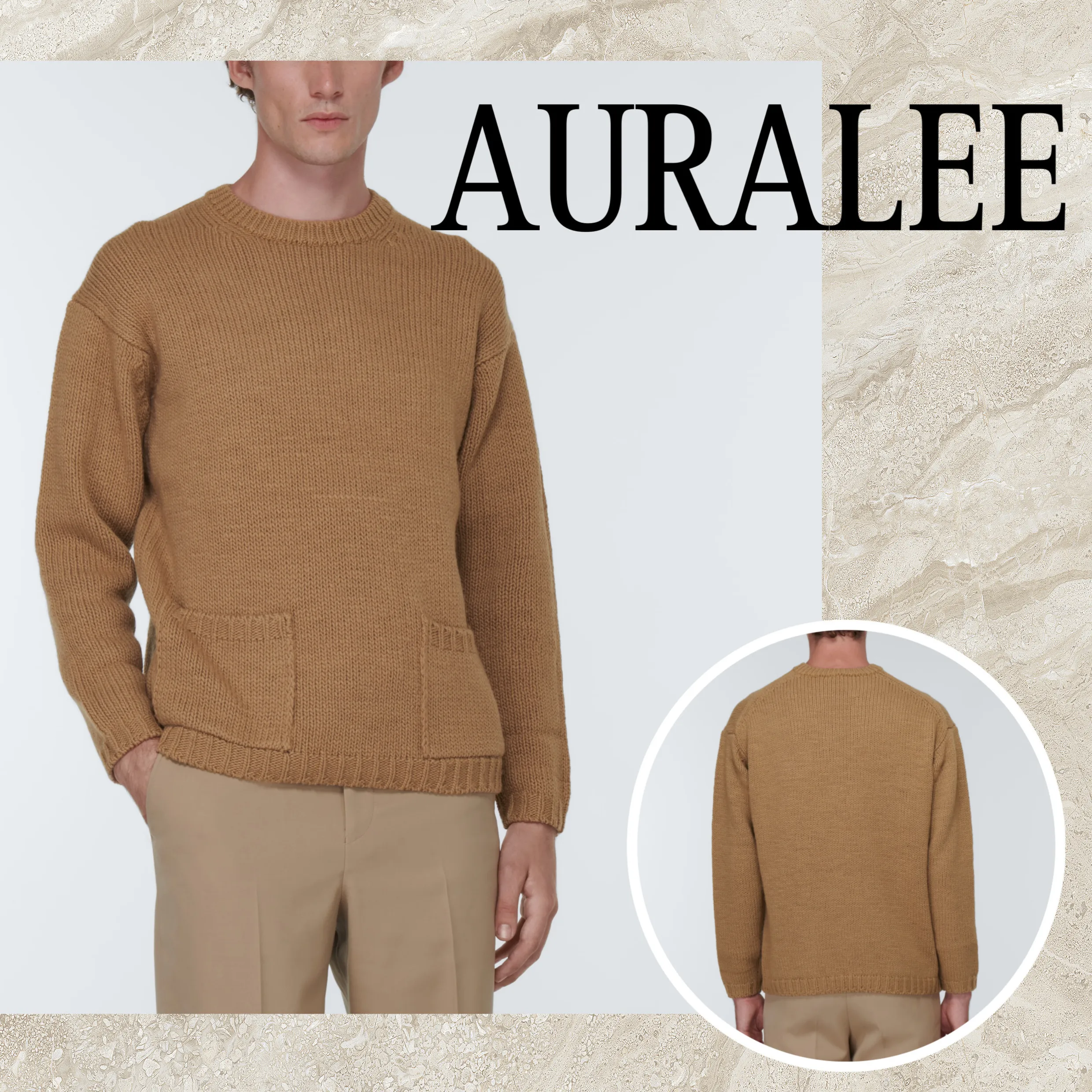 AURALEE  |Wool Long Sleeves Plain Sweaters