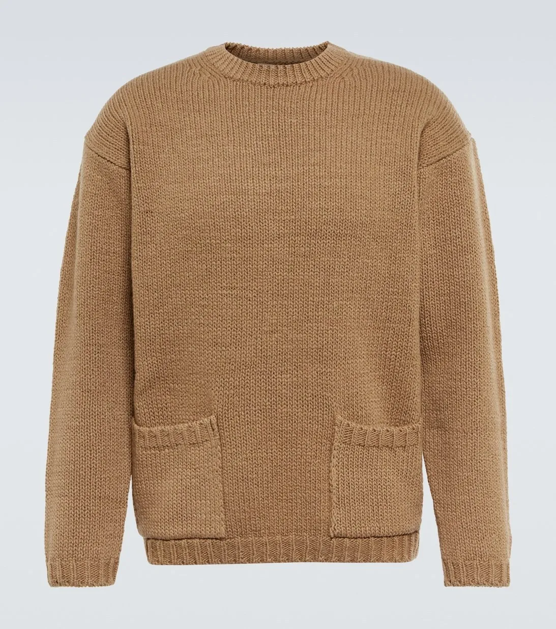 AURALEE  |Wool Long Sleeves Plain Sweaters