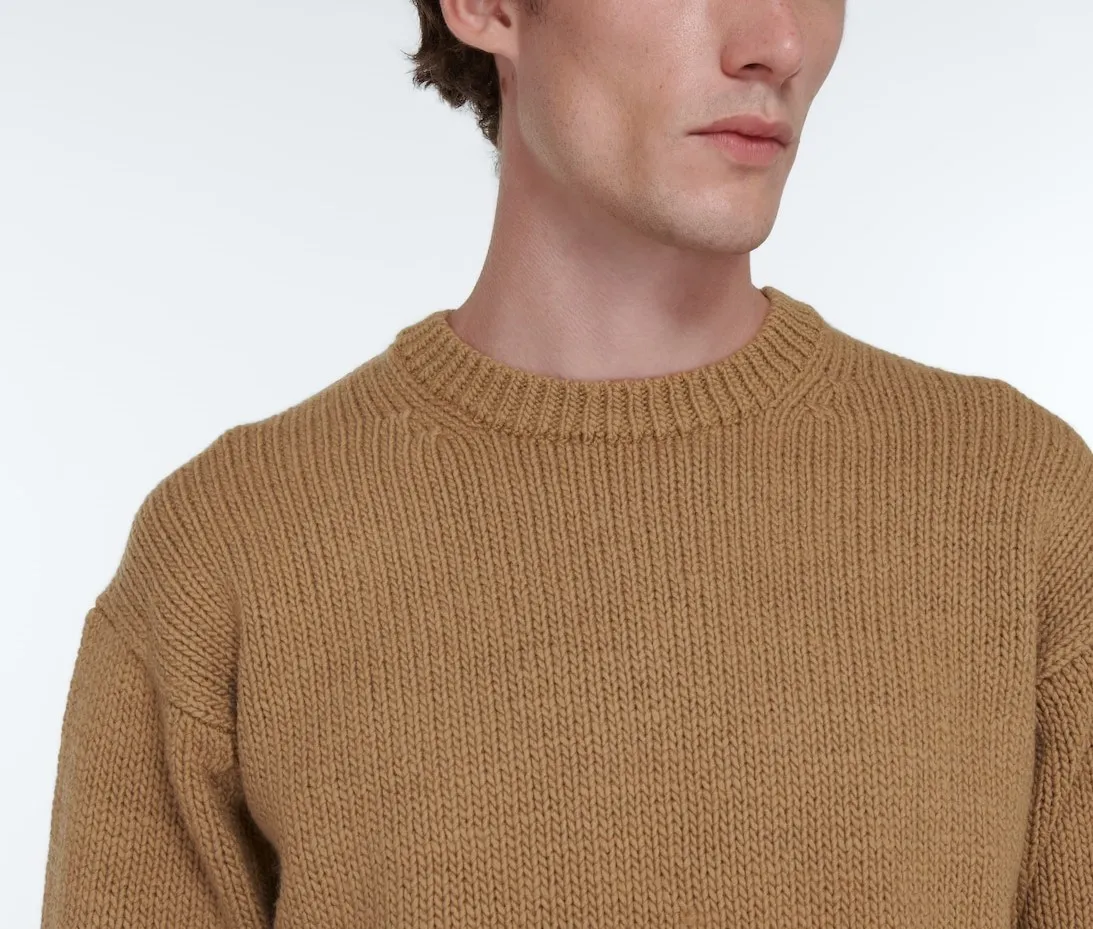 AURALEE  |Wool Long Sleeves Plain Sweaters