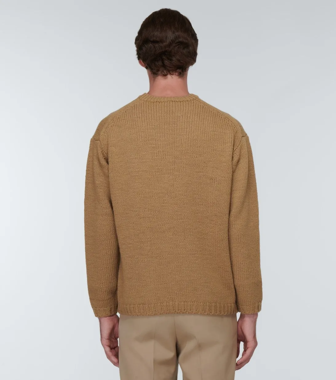 AURALEE  |Wool Long Sleeves Plain Sweaters