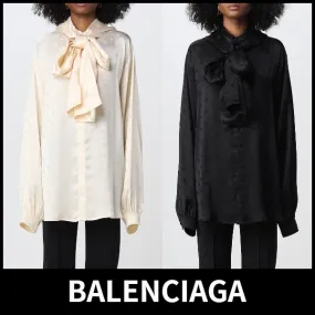 BALENCIAGA  |Long Sleeves Logo Shirts & Blouses