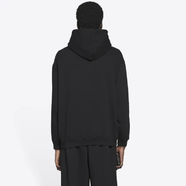 BALENCIAGA  |Men's bb pixel medium fit hoodie in black