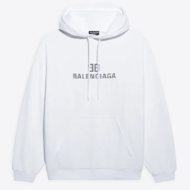 BALENCIAGA  |Men's bb pixel medium fit hoodie in black