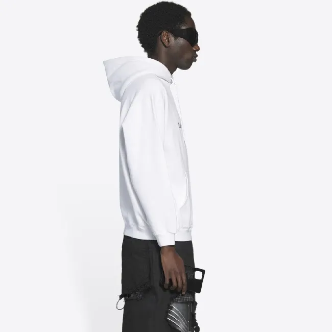 BALENCIAGA  |Men's bb pixel medium fit hoodie in black