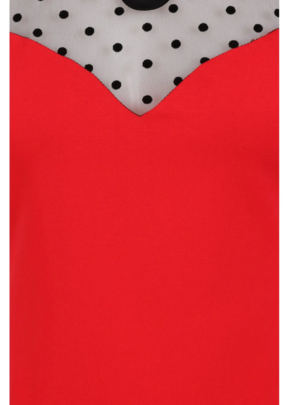 Banned Smoulder Polkadot 50's Top Red