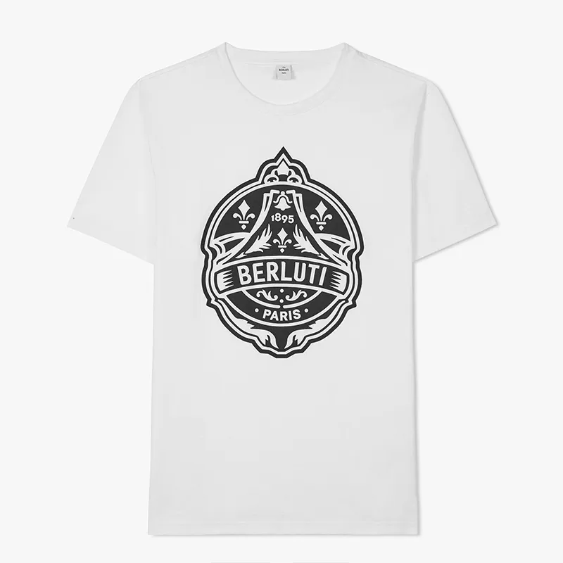 Berluti  |Crew Neck Pullovers Street Style Cotton Short Sleeves Logo