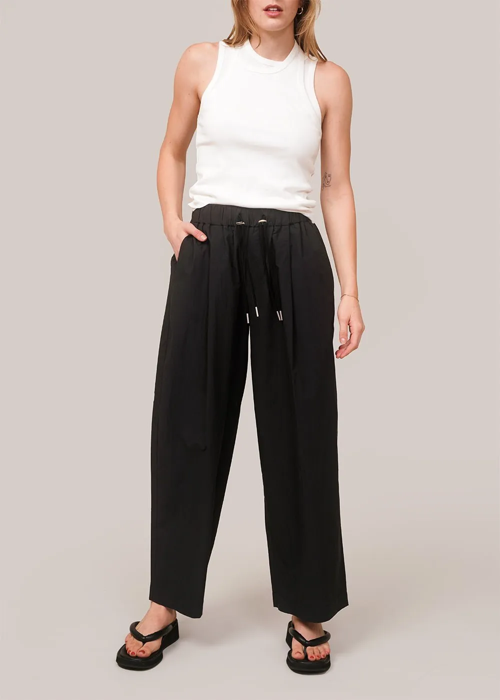 Black Drawstring Relaxed Pants