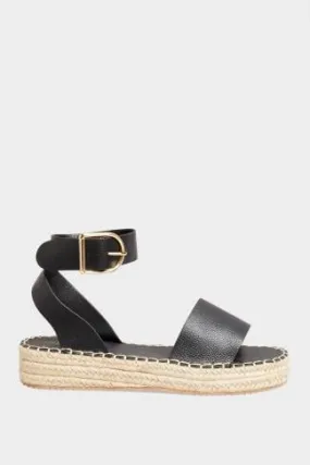 Black Flatform Espadrilles In Wide E Fit & Extra Wide EEE Fit