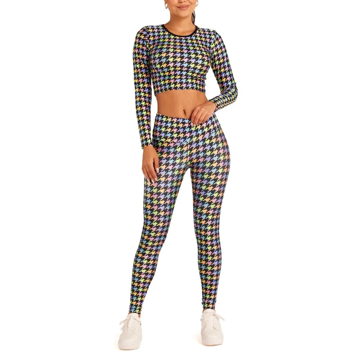 Black Neon Houndstooth Leggings