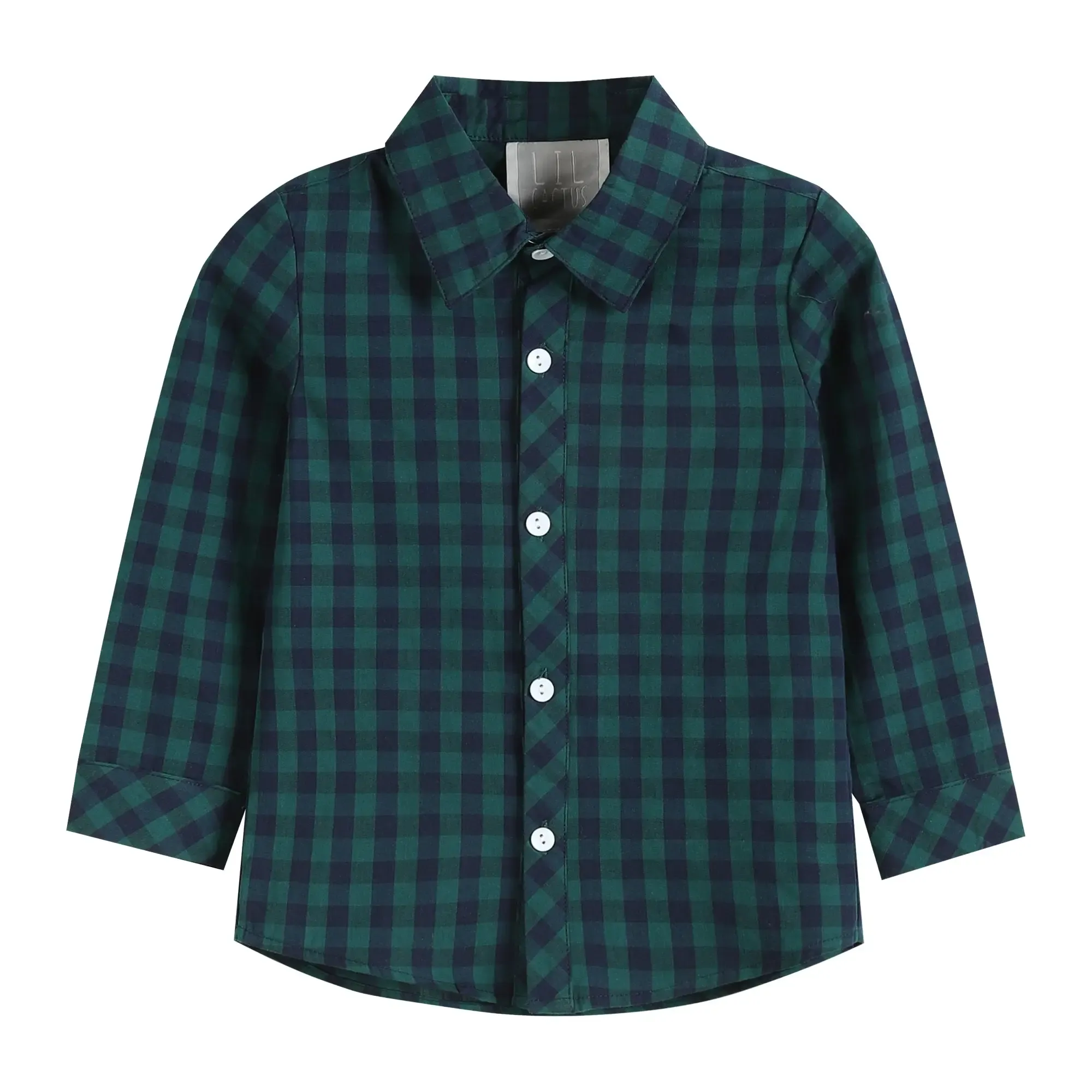 Blue & Green Tartan L/S Button Down Shirt