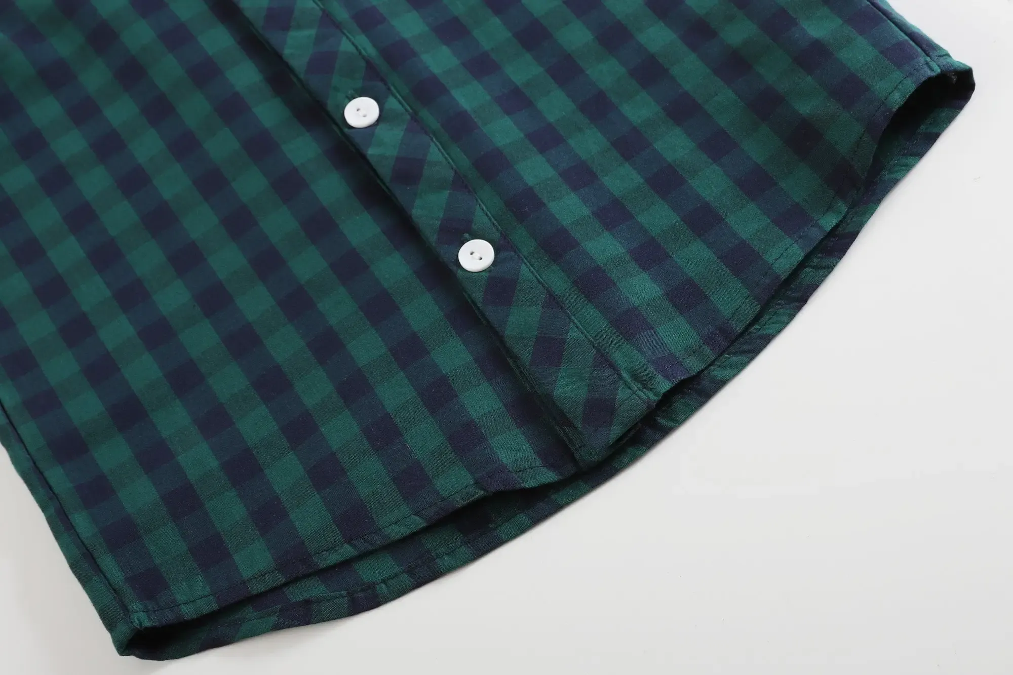 Blue & Green Tartan L/S Button Down Shirt