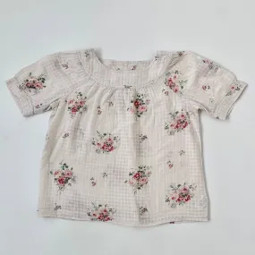 Bonpoint Rose Print Blouse With Puff Sleeves: 8 Years