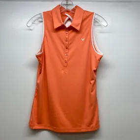 Callaway Women's Size S Peach Solid Sleeveless Activewear Top