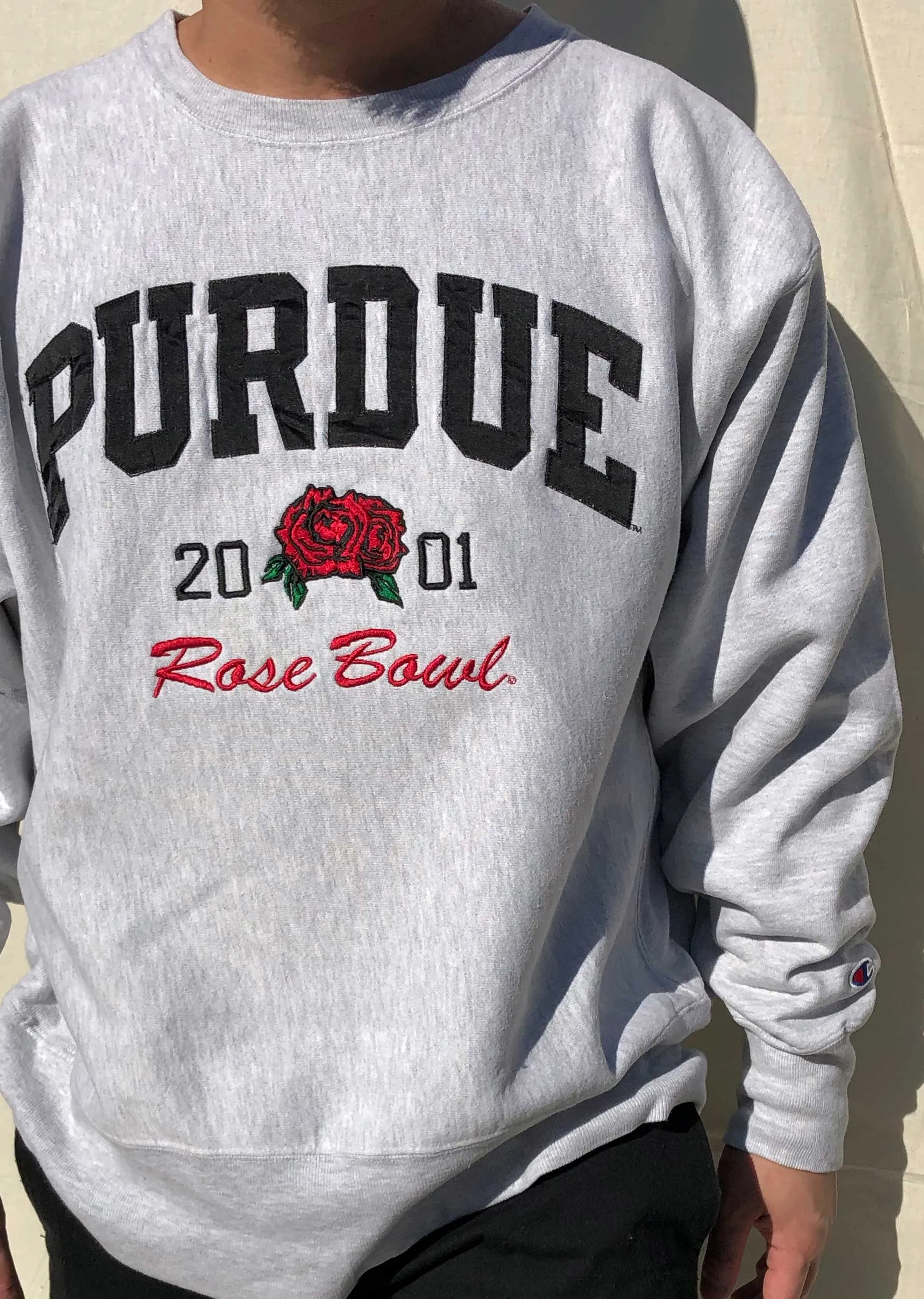 Champion Purdue Rose Bowl Sweater Grey (XL)