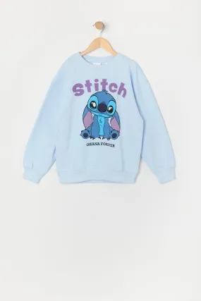 Chandail en molleton à imprimé Stitch Ohana Forever pour fille