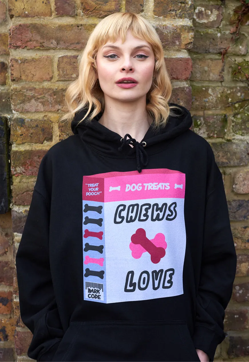 Chews Love Women's Dog Slogan Hoodie