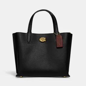 Coach Polished Pebble-Grain Willow 24 Tote Bag | Coggles