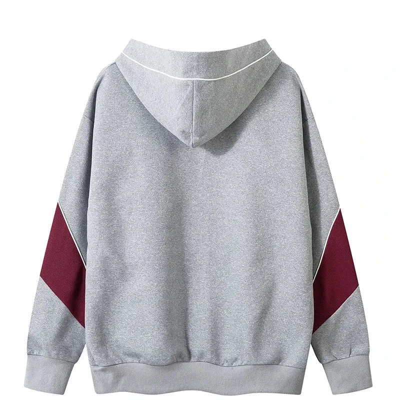 Color Block Patchwork Kangaroo Pocket Hoodie