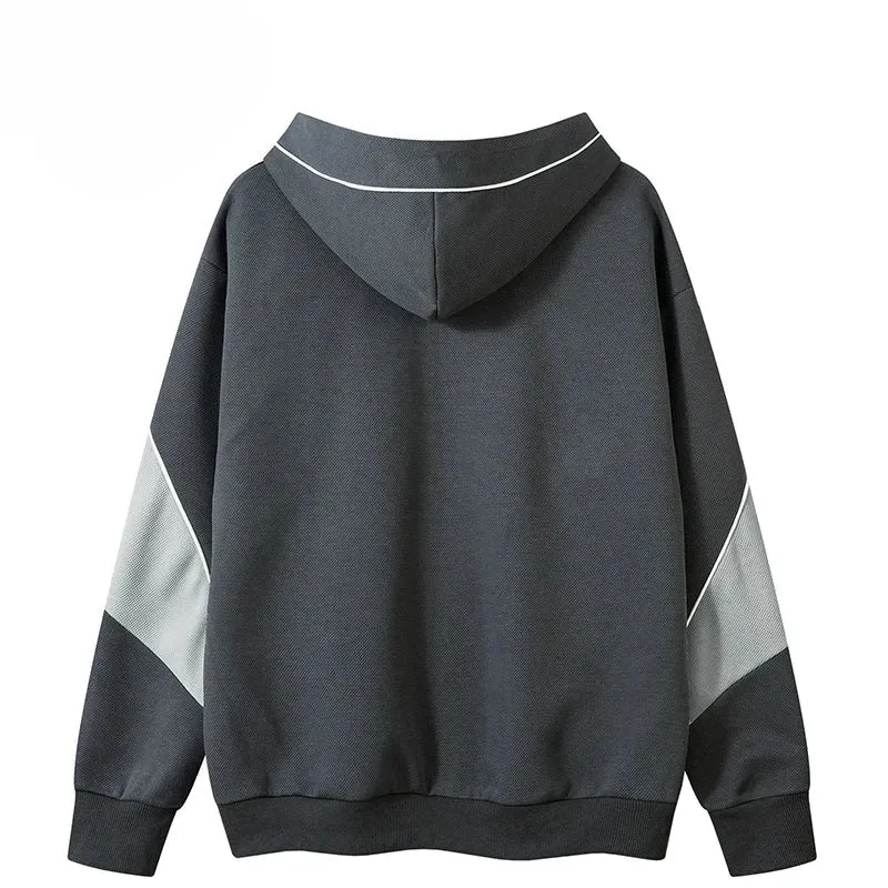 Color Block Patchwork Kangaroo Pocket Hoodie