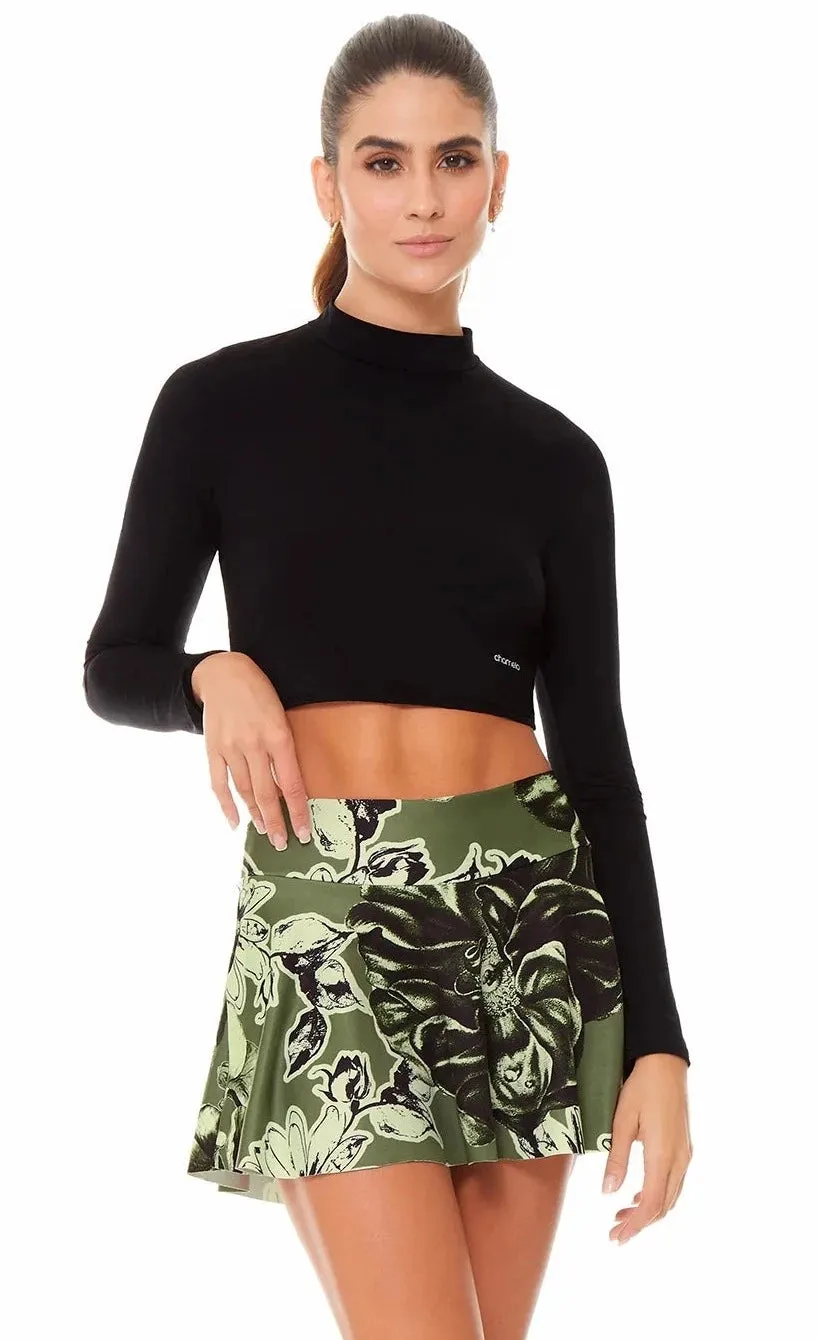 Crop Top - Long Sleeves - High Neck