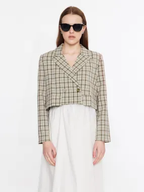 Cropped Checked Blazer