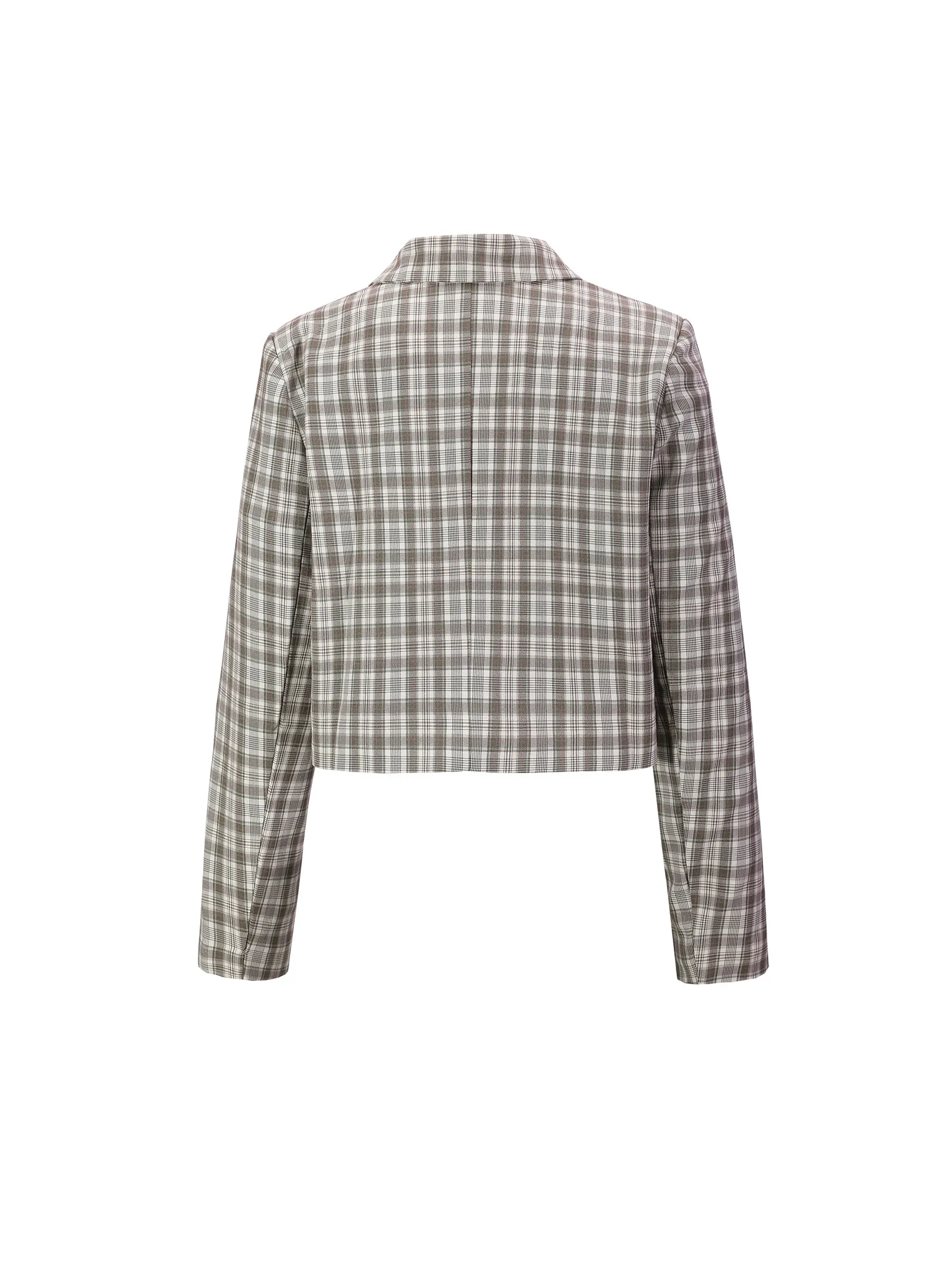 Cropped Checked Blazer