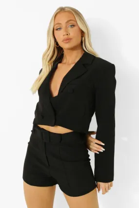 Cropped Double Breasted Blazer