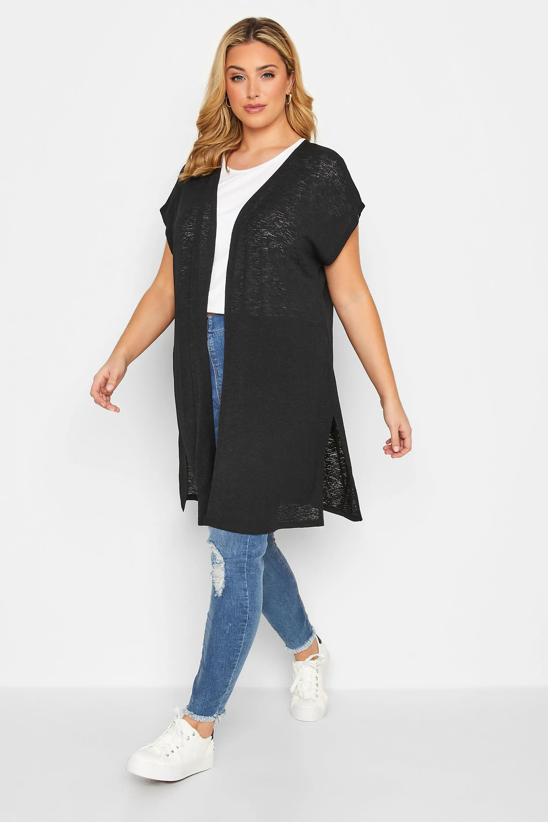 Curve Black Short Sleeve Cardigan