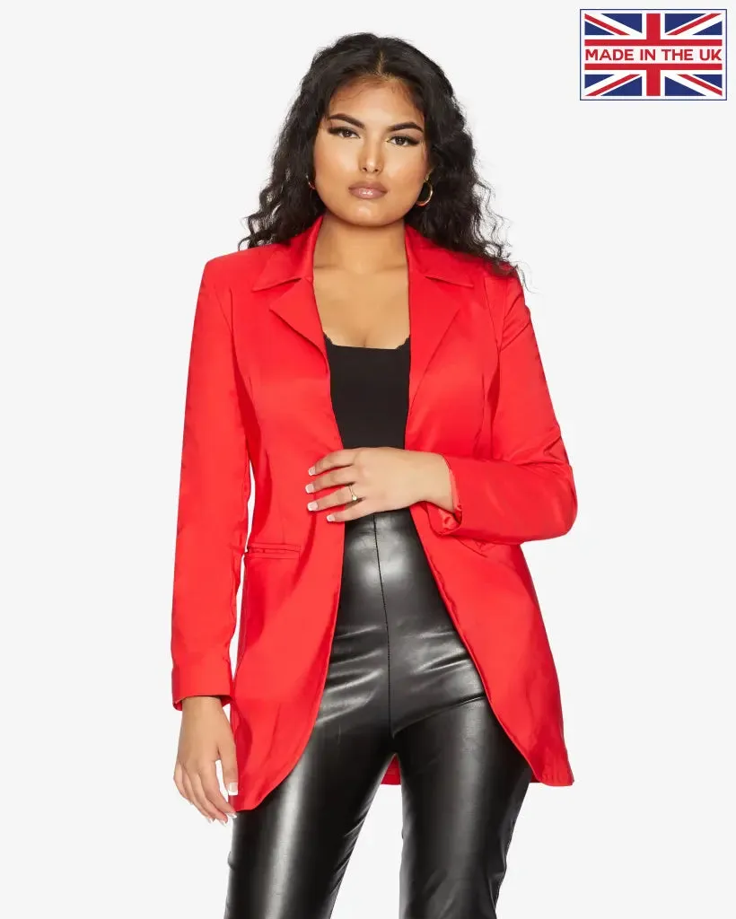 Curved Hem Longline Blazer