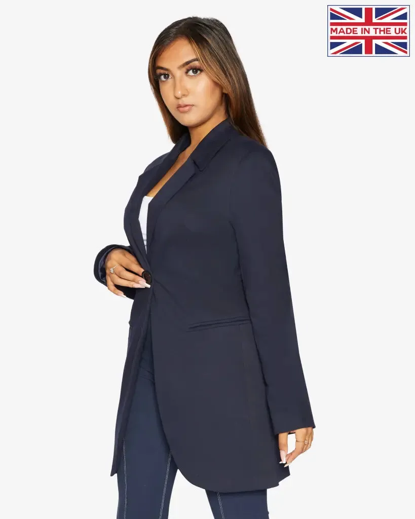 Curved Hem Longline Blazer