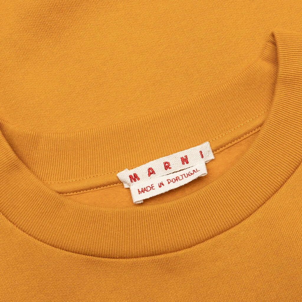 Cutoff Logo Brushed Sweatshirt - Sun Orange