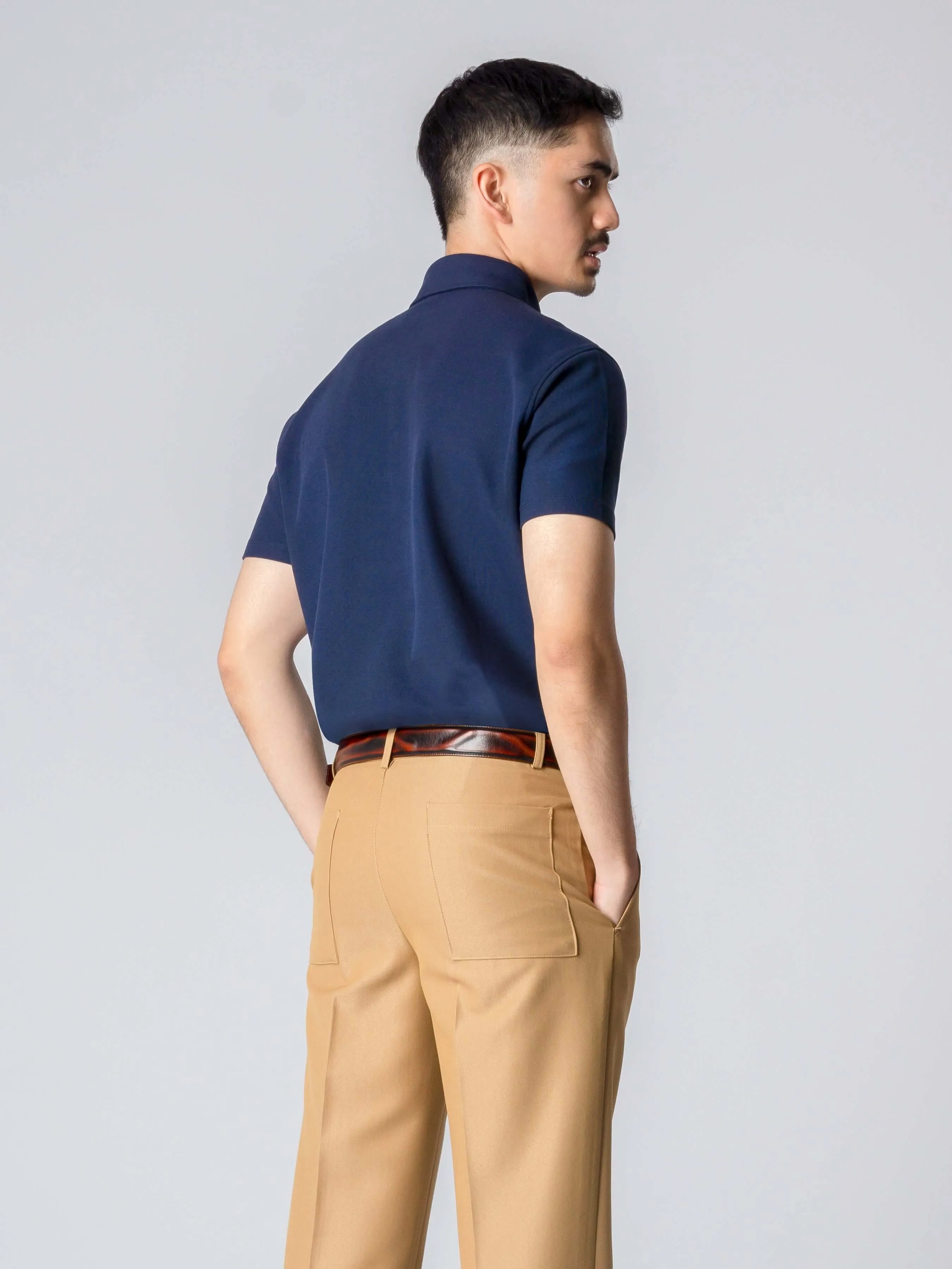 Dante Polo Button Down Short Sleeve - Navy Blue